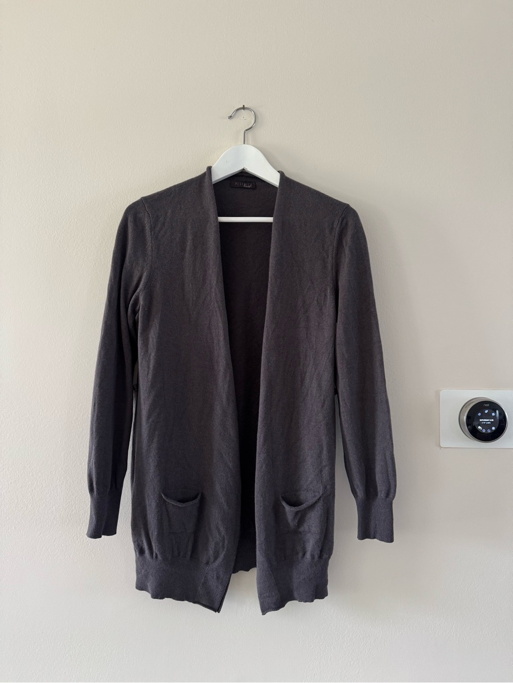 Peserico Dark Gray Open-Front Cardigan